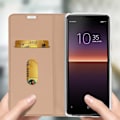 Miniatyrbillede 4 af 4: Hoesje - Sony - Xperia 10 II - Øko-læder - Videostativ - Kortlomme - Roséguld Rose guld