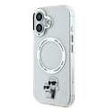 Pikkukuva 2 / 6: iPhone 16 Plus Kuori Karl ja Choupette Tulostettu MagSafe-yhteensopiva Karl Lagerfeld Läpinäkyvä Vit