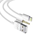 2-i-1 kabel - LINQ - iPhone/iPad - Snabbladdning 3A - Längd 1,2m - Vit Vit