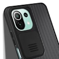 Miniatyrbillede 4 af 4: Beskyttelsesetui - Nillkin - CamShield Pro - Xiaomi Mi 11 Lite - Sort - Skydelukket til kamera Svart