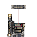 Miniatyrbillede 3 af 4: FPC-stik bagkamera til iPhone XR Sort Svart