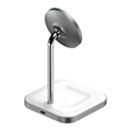 Miniatyrbillede 2 af 5: Dock til opladning 2 i 1 - SATECHI - MagSafe - Oplader 7.5W - Trådløs base 5W - Stjernedefarvet grå Grå