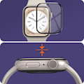 Miniatyrbillede 3 af 4: Organisk glas - IMAK - Apple Watch Series 8 45mm - Skærmbeskyttelse - Sort kontur