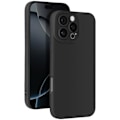 Miniatyrbillede 1 af 5: Silicone Cover til iPhone 16 Pro Glat, Beskyttet Kamerablok, Sort Svart