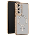 Miniatyrbillede 1 af 6: Coque Diamant til Samsung Galaxy S24 FE MagSafe Kontur Strass Guld Gul