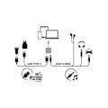 Miniatyrbillede 3 af 4: USB-C audioadapter - BigBen - 3.5mm - Opladning 60W - Kompakt 12cm - Sort