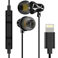Miniatyrbild 1 av 5: Kabelanslutna Lightning In-Ear-hörlurar LinQ Mikrofon och knappar Svarta Svart