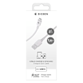 Miniatyrbillede 4 af 4: USB-A til USB-C FastCharge 15W 3A i vævet nylon 1.2m BigBen Connected Hvid Vit