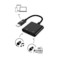 Miniatyrbillede 2 af 4: USB-C Audio Adapter - BigBen - 2 in 1 - 60W Charge - 12cm - Black