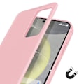 Miniatyrbillede 6 af 6: Etui i læder til Galaxy S25 og S24 med vindue til visning og kortlomme i rosa Rosa