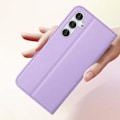 Pikkukuva 4 / 5: Suojakuori Samsung S24 FE Flip Walletille, tuplamagneettilukko, vaalea violetti Lila