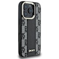 Miniatyrbild 6 av 6: IPhone 16 Pro Max Fodral - DKNY Läder Hårdskal Rutig Mönster Rutig Magsafe (DKHMP16XPCPVSLK) - Noir svart