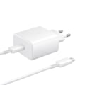 Miniatyrbillede 1 af 4: Samsung original netoplader USB-C til USB-C kabel Hurtigopladning 2.0 Hvid