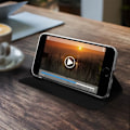 Miniatyrbild 4 av 4: Hus för iPhone SE 2020 / 8 / 7 - AKASHI - Flipfodral - Ekoskinn - Videostöd - Svart Svart