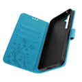 Pikkukuva 2 / 6: Suojakuori Samsung Galaxy A55 Wallet Flower Butterflylle rannehihnalla vaaleansininen