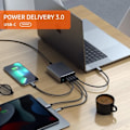 Miniatyrbild 3 av 5: Nätladdare GaN 165W 4 USB-C Strömförsörjning Kompakt Satechi Space Grey Grå