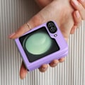 Miniatyrbillede 4 af 5: AVIZAR hårdt etui til Samsung Galaxy Z Flip 5 - Lilla - Foldbart og justerbart støtteben Lila