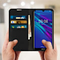 Miniatyrbillede 3 af 4: Étui Huawei Y6 2019 - AVIZAR - Folio Læderetui - Video Støtte - Sort - Fuld Beskyttelse Svart
