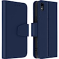 Miniatyrbillede 1 af 4: iPhone XR cover - AVIZAR - Premium okselæder - Midnatsblå - Stand funktion - Kortholder midnattsblå