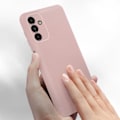 Miniatyrbillede 4 af 4: Beskyttelseshætte - AVIZAR - Samsung Galaxy A13 5G - Semi-stiv silikone - Soft-touch finish - Lyserød Rosa
