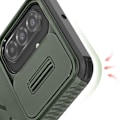 Miniatyrbillede 3 af 5: Etui til Samsung Galaxy A26 med ring, støtte og kameralåg i mørkegrøn. Grön
