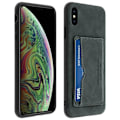 Miniatyrbild 1 av 4: iPhone XS Max-fodral - Stötskydd - Ekologisk läder - Kortfack - Videoställ - Mörkgrå Blå