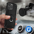 Pikkukuva 4 / 5: iPhone 15 Pro Max - AVIZAR - ArmoRing - Hybridi - Iskunkestävä - Magneettirengas Svart