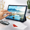 Miniatyrbillede 3 af 4: Etui - AVIZAR - Samsung Galaxy Tab S6 Lite - Øko-læder - Videostander - Slankt Design Sort Svart