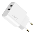 Miniatyrbillede 1 af 5: Lader til stikkontakt med dobbelt USB 10,5 W kompakt format LinQ hvid Vit