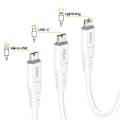 Pikkukuva 3 / 5: USB-kaapeli Lightning - USB C ja Micro USB Inkax Valkoinen Vit
