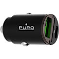 Pikkukuva 1 / 3: Auton laturi - Puro - Mini USB A+C - 30W - Ultra-nopea - Musta sort