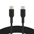 Miniatyrbillede 2 af 5: USB-C til USB-C kabel 18W strømforsyning Nylon flettet 1m Belkin sort