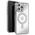 Pikkukuva 1 / 6: Coque Diamant pour iPhone 16 Pro Max MagSafe Contour Strass Argent Grå