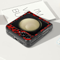Miniatyrbild 4 av 5: Fodral till Samsung Galaxy Z Flip 5 Äkta läder, rött leopardmönster Abeel Röd