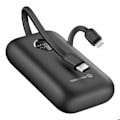 Miniatyrbillede 1 af 5: Batteri Ekstern 10000mAh Indbyggede USB-C og Lightning Kabler LED Skærm Swissten Sort Svart
