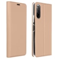 Miniatyrbillede 1 af 4: Hoesje - Sony - Xperia 10 II - Øko-læder - Videostativ - Kortlomme - Roséguld Rose guld
