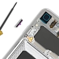 Pikkukuva 4 / 4: Virtapainike Samsung Galaxy S10:lle ja S10 Plus:lle Original Samsung White Vit