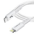 Miniatyrbillede 1 af 4: USB-C til Lightning Hurtigopladningskabel 3A Dataoverførsel 1.5m Akashi Hvid