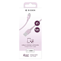 Miniatyrbillede 5 af 5: USB-A til USB-C FastCharge 15W 3A i vævet nylon 1.2m BigBen Connected Rosa Rosa