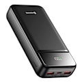 Miniatyrbild 1 av 5: Bärbar Batteri 20000mAh med USB-C och 2 USB LED-skärm Kompakt Swissten Svart Svart