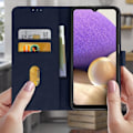 Miniatyrbillede 3 af 4: Etui - Samsung - Galaxy A32 5G - Beskyttelse - Kortholder - Video støtte - Mørkeblå Midnattsblå