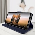 Miniatyrbillede 4 af 4: Etui til Samsung Galaxy S21 FE - AVIZAR - Chesterfield - Videostøttefunktion - Mørkeblå Nattblått