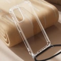 Pikkukuva 4 / 5: Kotelo Samsung A15 - AVIZAR - Puolijäykkä - Läpinäkyvä - Punottu johto 70cm Transparent