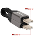 Pikkukuva 3 / 5: USB-C / USB-C Magneettikaapeli, Kompakti 9.7cm Avaimenperä Swissten Harmaa Grå