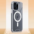 Miniatyrbillede 4 af 5: Etui - AVIZAR - iPhone 15 Pro Max - Silikone Gel - Forstærkede hjørner - Gennemsigtig Transparent