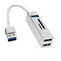 Miniatyrbild 2 av 4: 5 i 1 USB-hubb: 3 USB-portar och LinQ MicroSD SD-kortläsare Silver