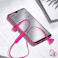 Miniatyrbillede 4 af 5: Kablede hovedtelefoner - DEFUNC - Pink model - 5 timers batterilevetid - Integreret mikrofon - Anti-tangle design Rosa