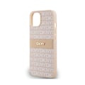 Pikkukuva 6 / 6: Iphone 14 - DKNY:n monokromaateilla raidallisella nahkakuorella ja metallilogolla (DKHCP14SPRTHSLP) - Rose rosa