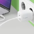 Miniatyrbillede 3 af 6: Dobbelt USB C 65W GaN og PPS vægoplader med 2m USB C-kabel Belkin Hvid Vit