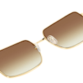 Miniatyrbillede 4 af 5: Sorte Solbriller CV2702 Gradient Linser UV400 Brun kastanj